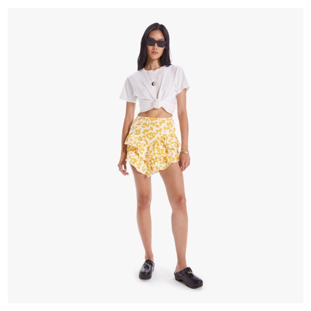 MOTHER • The Ruffle Mini Skirt in Floral Leopard • 26